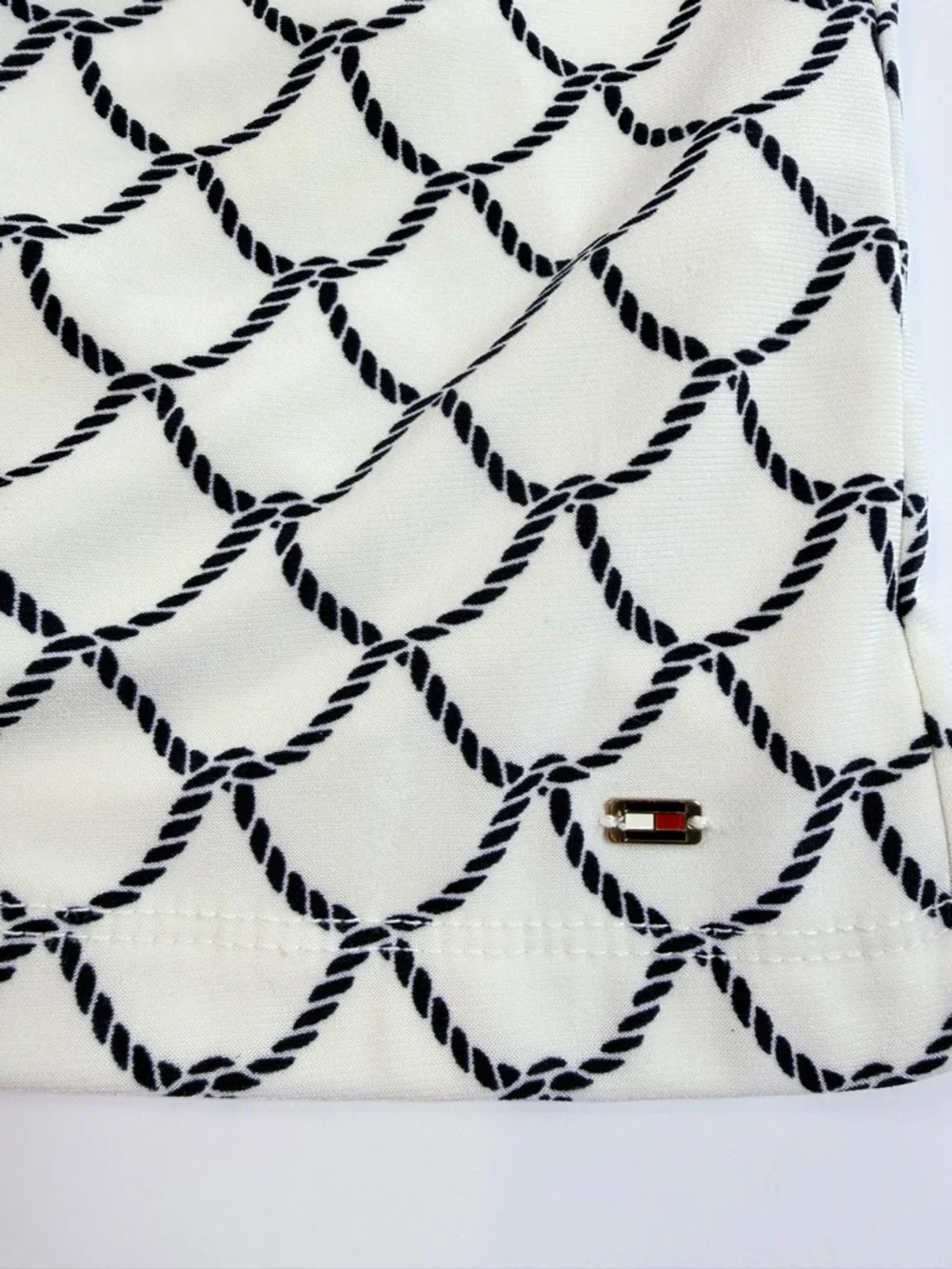 Tommy Hilfiger‎ Rope Print Sleeveless Blouse Twisted Knot V-Neck Nautical